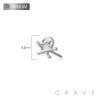 IMPLANT GRADE TITANIUM THREADLESS PUSH IN SKULL PIRATE FLAG TOP PART (ONLY)